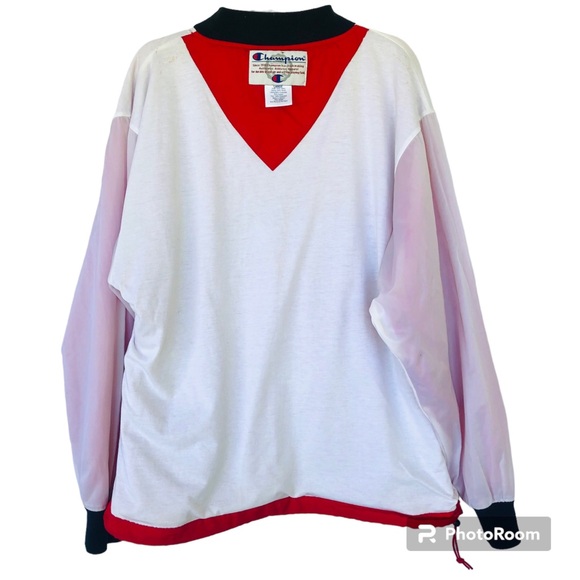 Vtg 90s Champion Logo Spellout Windbreaker Pullover V Neck Mens Sz L Streetwear - Picture 6 of 9